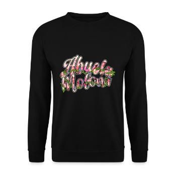 Cool Grandmom Mother's Day Retired Grandma Floral - Unisex Pullover - Schwarz - Vorne - Alina (178cm) & Michal (187cm)