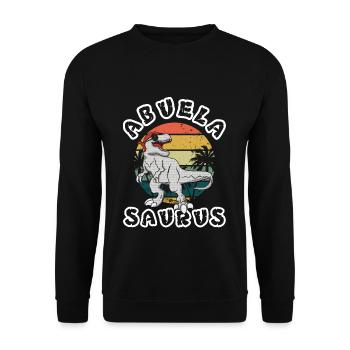 Retro Dinosaur Cool Grandmom Mothers Day Grandma - Unisex Pullover - Schwarz - Vorne - Alina (178cm) & Michal (187cm)