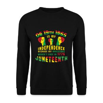 Independence Celebrate Juneteenth Black History - Unisex Sweatshirt - black - Front - Alina (178cm) & Michal (187cm)
