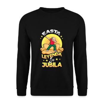 Father's Day Legend Retired Granddad Cool Grandpa - Unisex Pullover - Schwarz - Vorne - Alina (178cm) & Michal (187cm)