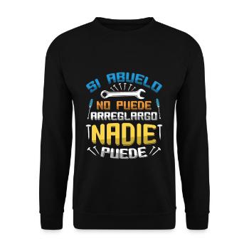 Father's Day Granddad Fix No One Cool Grandpa - Unisex Pullover - Schwarz - Vorne - Alina (178cm) & Michal (187cm)