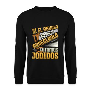 If Granddad Fix No One Can Grandpa Father's Day - Unisex Sweatshirt - black - Front - Alina (178cm) & Michal (187cm)