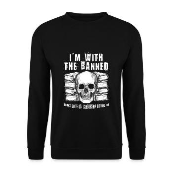 Ich bin mit dem verbotenen lustigen Buchliebhaber Reader gelesen - Unisex Pullover - Schwarz - Vorne - Alina (178cm) & Michal (187cm)
