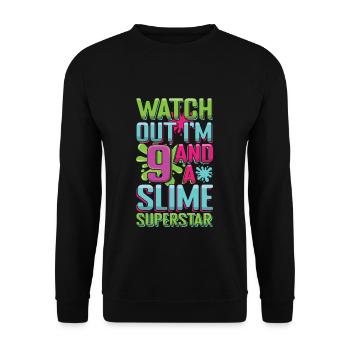 Alter 9 Jahre alt Kinder Schleim Liebhaber Genialer Schleim - Unisex Pullover - Schwarz - Vorne - Alina (178cm) & Michal (187cm)