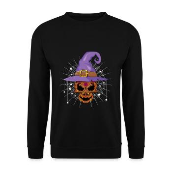 Witch Souls Day Halloween Muertos Day Of Dead - Unisex Sweatshirt - black - Front - Alina (178cm) & Michal (187cm)