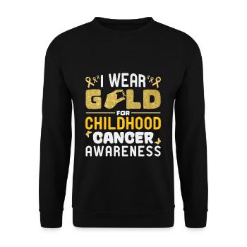 September Ribbon For Childhood Cancer Awareness - Unisex Sweatshirt - black - Front - Alina (178cm) & Michal (187cm)