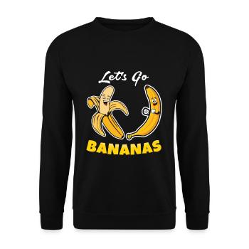 Entzückendes lustiges Bananen-Meme Lass uns Bananen gehen - Unisex Pullover - Schwarz - Vorne - Alina (178cm) & Michal (187cm)