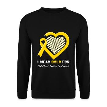 Wear September Ribbon Childhood Cancer Awareness - Unisex Sweatshirt - black - Front - Alina (178cm) & Michal (187cm)