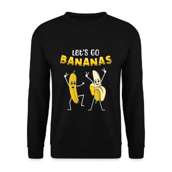 Frieden Lustige Banane Meme Lass uns Bananen gehen - Unisex Pullover - Schwarz - Vorne - Alina (178cm) & Michal (187cm)
