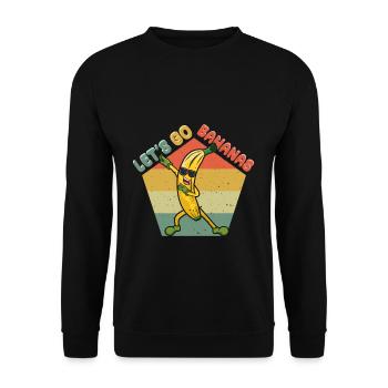 Tupfen Lustige Banane Meme Lass uns Go Banane - Unisex Pullover - Schwarz - Vorne - Alina (178cm) & Michal (187cm)