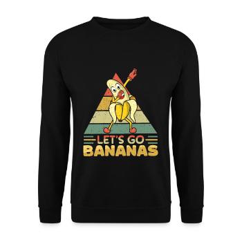 Dab Dabbing Lustige Banane Meme Lass uns Bananen gehen - Unisex Pullover - Schwarz - Vorne - Alina (178cm) & Michal (187cm)