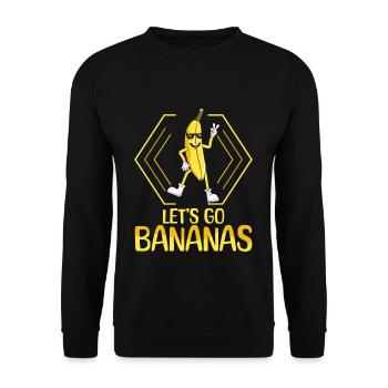 Tanzende lustige Banane Meme Lass uns gehen Banane - Unisex Pullover - Schwarz - Vorne - Alina (178cm) & Michal (187cm)