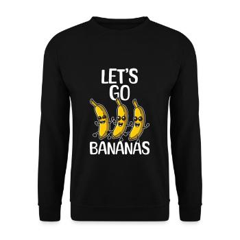 Süße Kawaii Lustige Banane Meme Lass uns gehen Banane - Unisex Pullover - Schwarz - Vorne - Alina (178cm) & Michal (187cm)