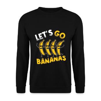 Kawaii süße lustige Banane Meme Lass uns gehen Banane - Unisex Pullover - Schwarz - Vorne - Alina (178cm) & Michal (187cm)