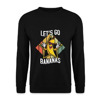 Awesome Cool Lustige Banane Meme Lass uns gehen Banane - Unisex Pullover - Schwarz - Vorne - Alina (178cm) & Michal (187cm)