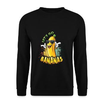 Cooles lustiges Bananen-Meme Lass uns Bananen-Retro gehen - Unisex Pullover - Schwarz - Vorne - Alina (178cm) & Michal (187cm)