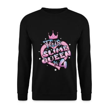 Kinder Schleimliebhaber Kind Schleim Mädchen Alter 4 Schleim-Handwerk - Unisex Pullover - Schwarz - Vorne - Alina (178cm) & Michal (187cm)