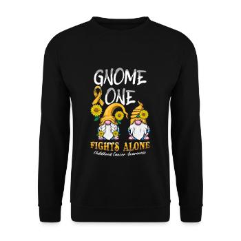 Gnome September Ribbon Childhood Cancer Awareness - Unisex Sweatshirt - black - Front - Alina (178cm) & Michal (187cm)