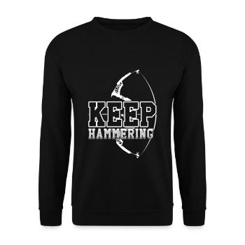 Bogenschießen Zitate Outdoor Jagd Bogen Pfeil - Unisex Pullover - Schwarz - Vorne - Alina (178cm) & Michal (187cm)