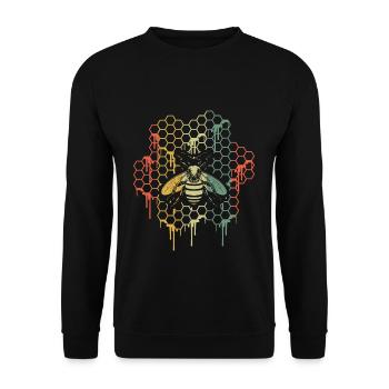 Beehive Apiculture Honey Beekeeper Retro Bee - Unisex Sweatshirt - black - Front - Alina (178cm) & Michal (187cm)