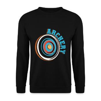 Retro Vintage Archery Hunting Target Bow Arrow - Unisex Sweatshirt - black - Front - Alina (178cm) & Michal (187cm)