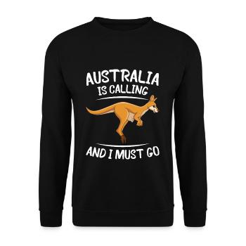 Australia Calling Australia Day Australian Koala - Unisex Sweatshirt - black - Front - Alina (178cm) & Michal (187cm)