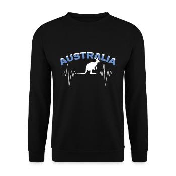 Kangaroo Heartbeat Australia Day Australian - Unisex Sweatshirt - black - Front - Alina (178cm) & Michal (187cm)