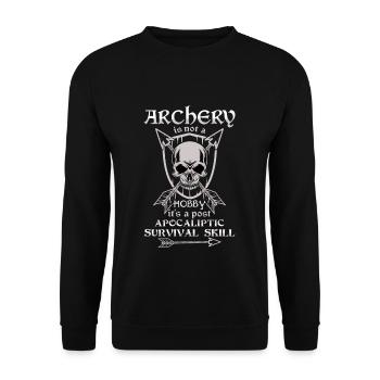 Cool Archery Archer Chasse en plein air Flèche d’arc - Sweat-shirt Unisexe - noir - Devant - Alina (178cm) & Michal (187cm)