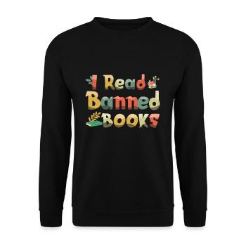 Je lis interdit Livre Vintage Lover Reader Read - Sweat-shirt Unisexe - noir - Devant - Alina (178cm) & Michal (187cm)