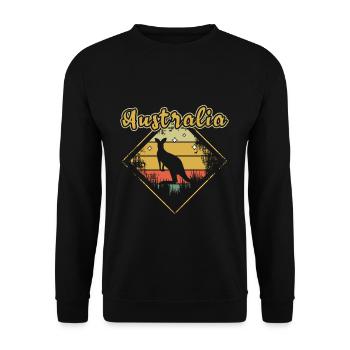 Australia Retro Australia Day Australian Kangaroo - Unisex Sweatshirt - black - Front - Alina (178cm) & Michal (187cm)