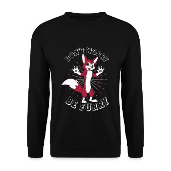 Keine Sorge Sei Pelziger Schwanz Ohr Pelzige Person Cosplay - Unisex Pullover - Schwarz - Vorne - Alina (178cm) & Michal (187cm)