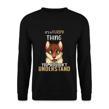 Furry Tail Ear Furry Person Cosplay Furry Thing - Unisex Sweatshirt - black - Front - Alina (178cm) & Michal (187cm)