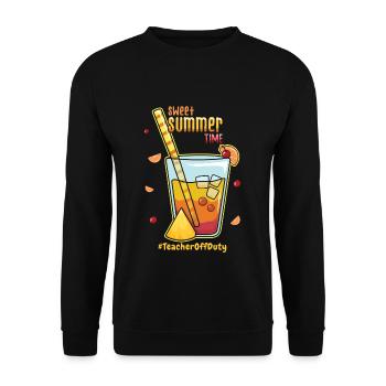 Bye School Out Happy Summer Teacher - Unisex Sweatshirt - black - Front - Alina (178cm) & Michal (187cm)