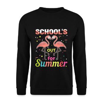 Summer Flamingo Bye Schools Out Happy Last Class - Unisex Sweatshirt - black - Front - Alina (178cm) & Michal (187cm)