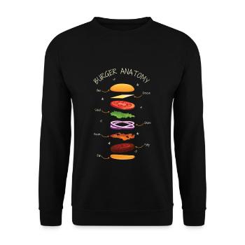 Drôle de définition Anatomie de Burger Fast Food - Sweat-shirt Unisexe - noir - Devant - Alina (178cm) & Michal (187cm)