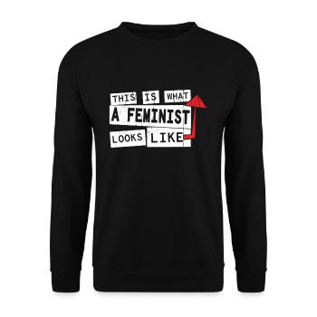 Féministe ressemble à Droits Femmes Égalité - Sweat-shirt Unisexe - noir - Devant - Alina (178cm) & Michal (187cm)
