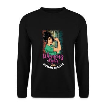Retro Droits humains Droit féministe Femmes Égalité - Sweat-shirt Unisexe - noir - Devant - Alina (178cm) & Michal (187cm)