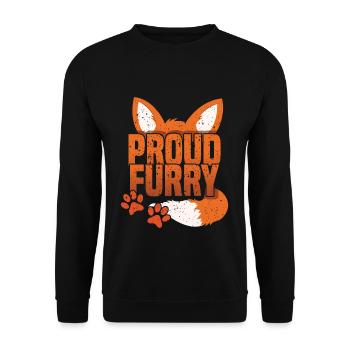 Stolzer pelziger Schwanz Ohr pelzige Person Fuchs Cosplay - Unisex Pullover - Schwarz - Vorne - Alina (178cm) & Michal (187cm)