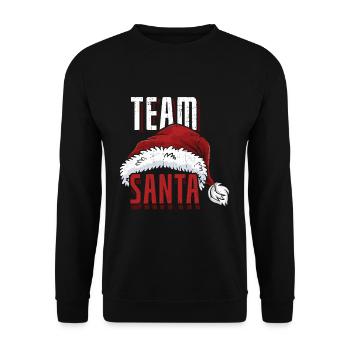 Dezember 2021 Schnee Winter Team Weihnachtsmann Weihnachten - Unisex Pullover - Schwarz - Vorne - Alina (178cm) & Michal (187cm)