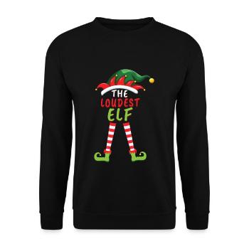 Lautester Elfen-Weihnachtsmann Winterurlaub Weihnachten - Unisex Pullover - Schwarz - Vorne - Alina (178cm) & Michal (187cm)