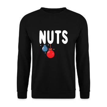 Lustige hängende Nüsse Feiertag Dezember Weihnachten - Unisex Pullover - Schwarz - Vorne - Alina (178cm) & Michal (187cm)