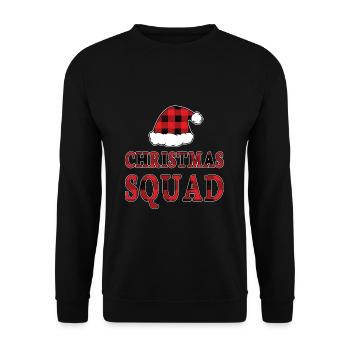 Christmas Squad Winter Holiday Pattern Christmas - Unisex Pullover - Schwarz - Vorne - Alina (178cm) & Michal (187cm)