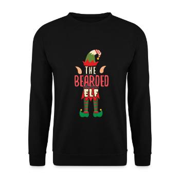 Drôle d’elfe barbu Père Noël Noël d’hiver - Sweat-shirt Unisexe - noir - Devant - Alina (178cm) & Michal (187cm)
