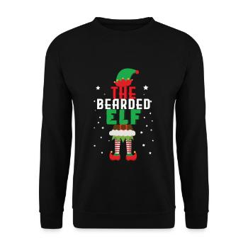 Bärtiger Elf Weihnachtsmann Winterurlaub Weihnachten - Unisex Pullover - Schwarz - Vorne - Alina (178cm) & Michal (187cm)