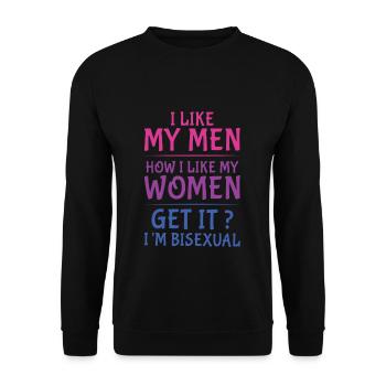 Männer Frauen Bisexuell Gay Pride LGBT Pride Monat - Unisex Pullover - Schwarz - Vorne - Alina (178cm) & Michal (187cm)