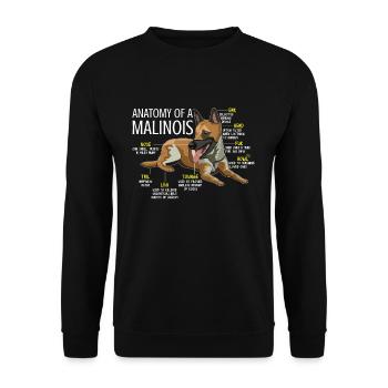 Propriétaire de chien de compagnie Berger Anatomie Malinois belge - Sweat-shirt Unisexe - noir - Devant - Alina (178cm) & Michal (187cm)
