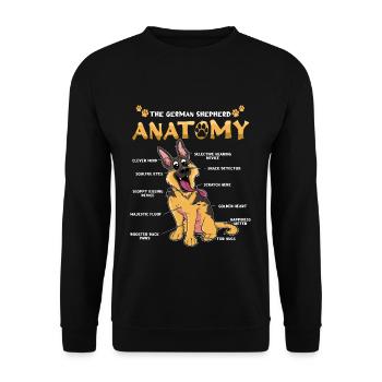 Pet Dog Berger Anatomie Mignon Malinois belge - Sweat-shirt Unisexe - noir - Devant - Alina (178cm) & Michal (187cm)