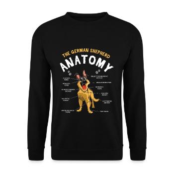 Pet Dog Berger Anatomie Drôle Malinois belge - Sweat-shirt Unisexe - noir - Devant - Alina (178cm) & Michal (187cm)