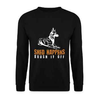 Pet Dog Berger Funny Shed Malinois Belge - Sweat-shirt Unisexe - noir - Devant - Alina (178cm) & Michal (187cm)