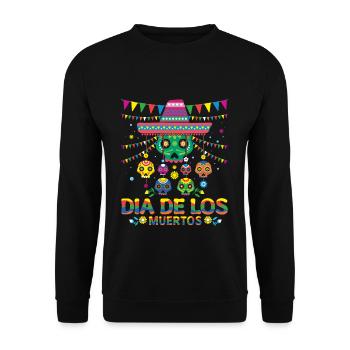 Party Mexico Floral Muertos Day Of Dead Halloween - Unisex Sweatshirt - black - Front - Alina (178cm) & Michal (187cm)
